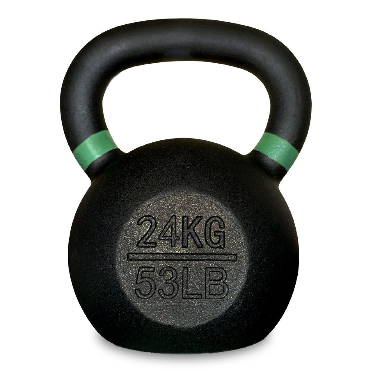 Cast iron kettlebell with coloured handle markings