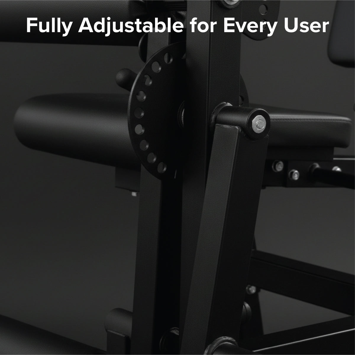 Leg extension and curl machine component details