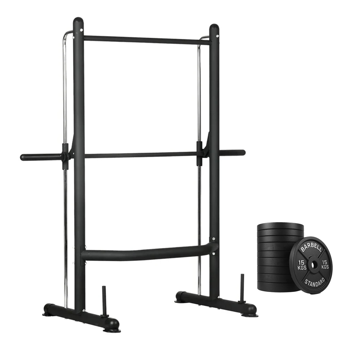 Squat rack and weight plates
