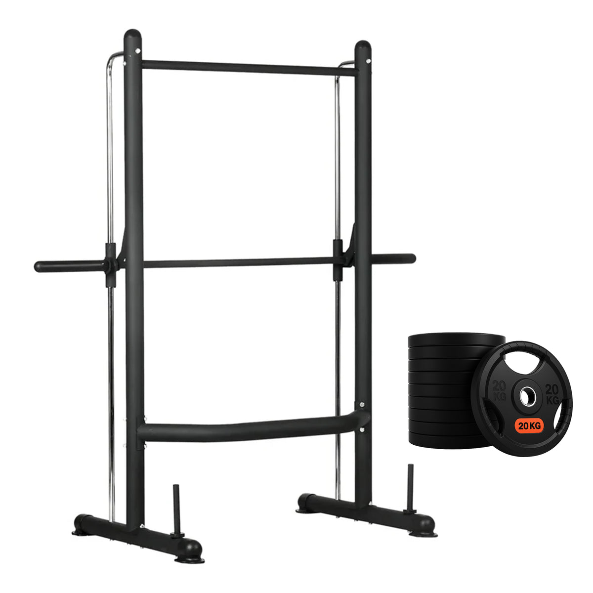 Squat rack and weight plates