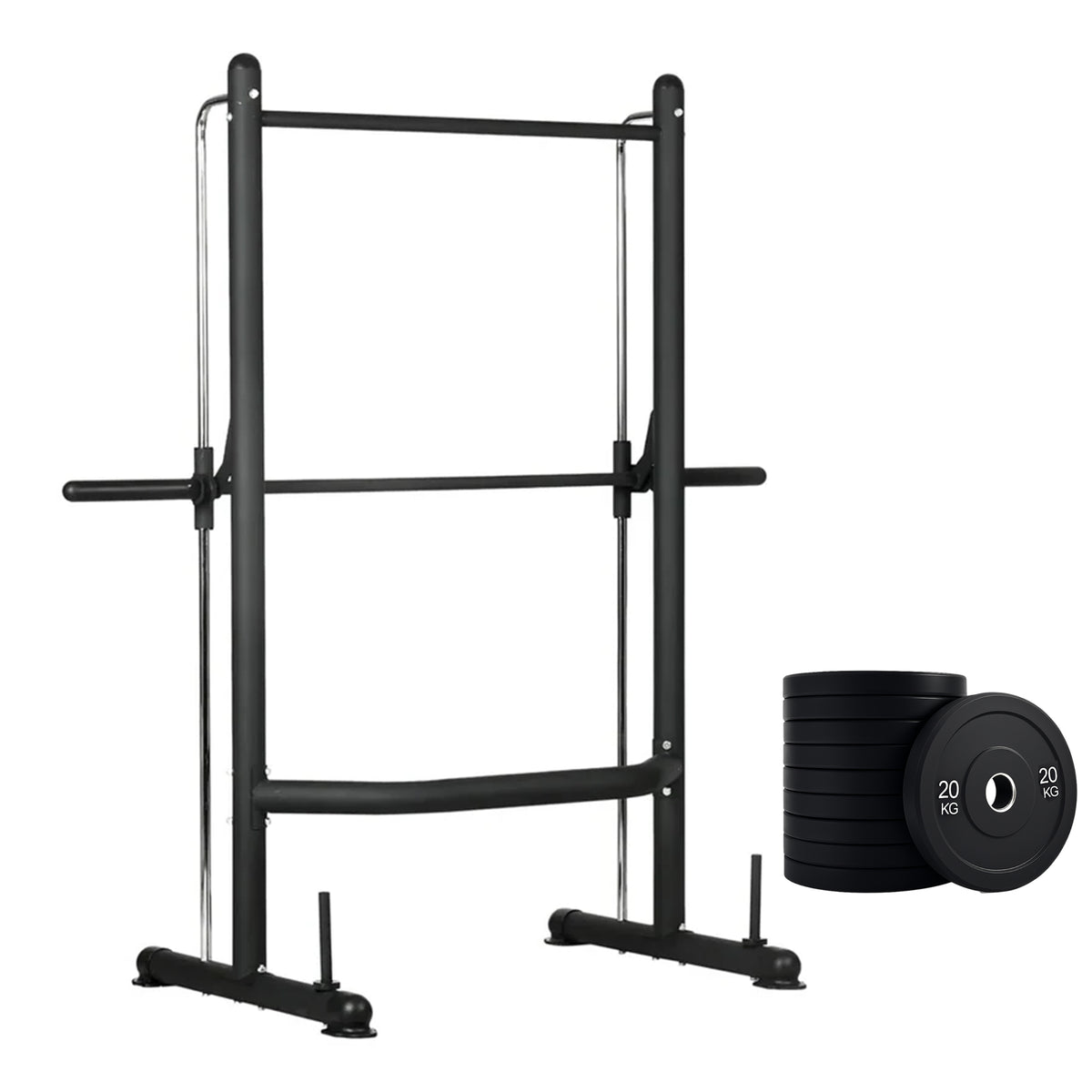 Squat rack and weight plates
