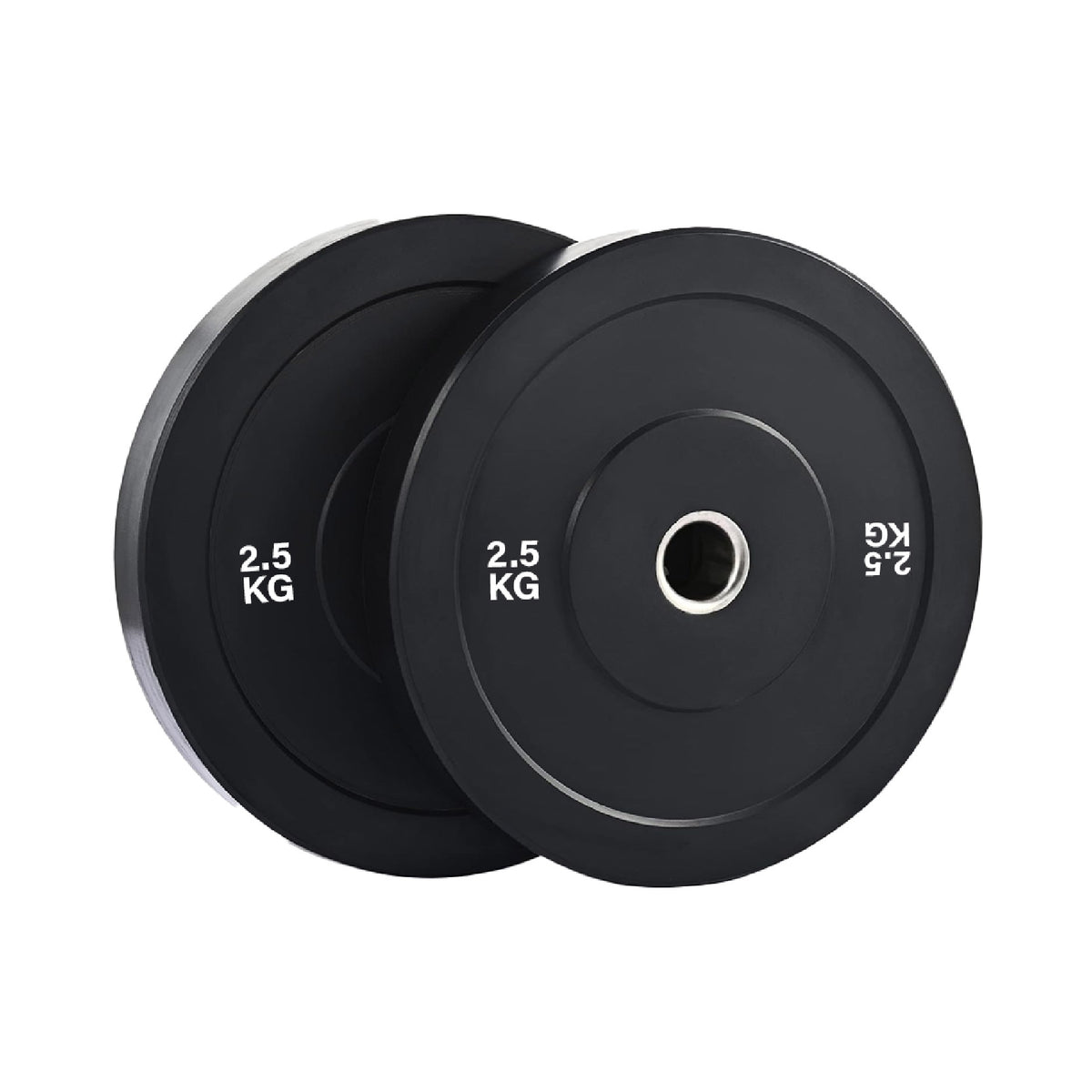 Pair of black Olympic bumper plates