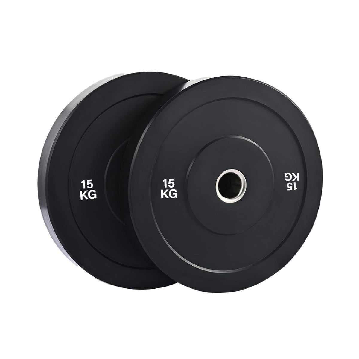 Pair of black Olympic bumper plates