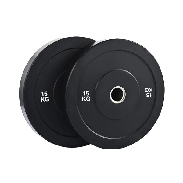 Pair of black Olympic bumper plates