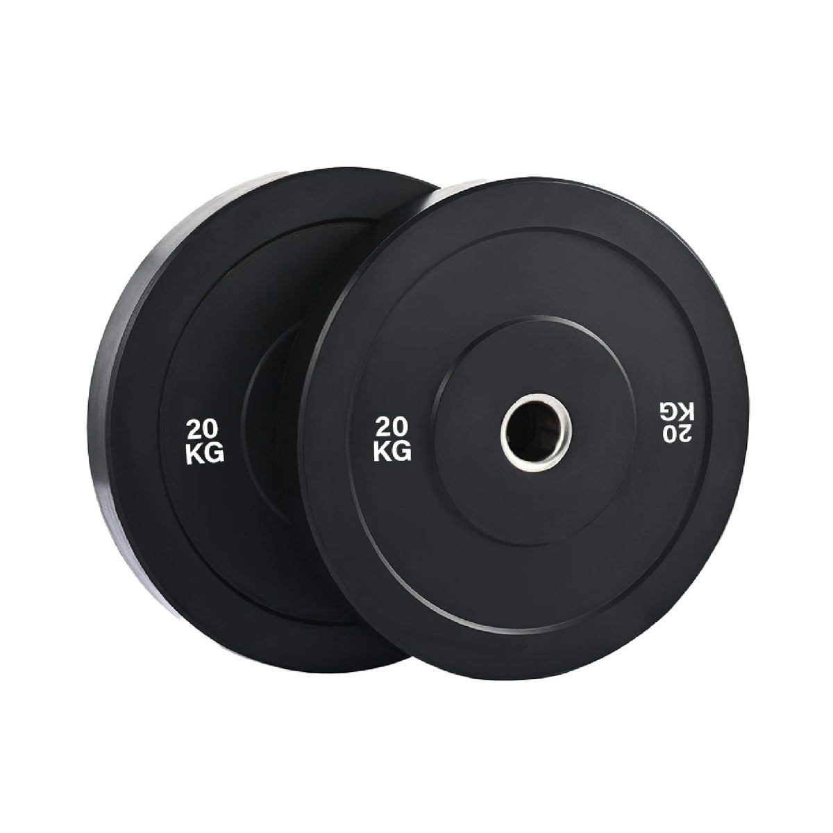 Pair of black Olympic bumper plates