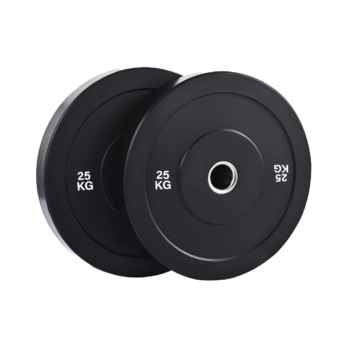 Pair of black Olympic bumper plates