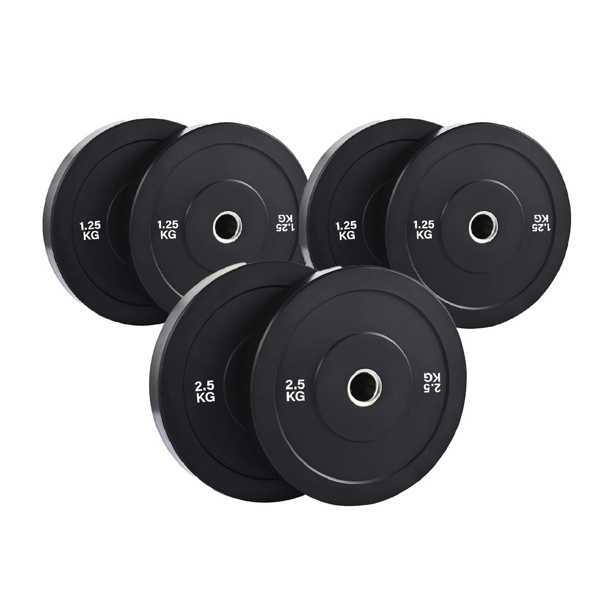 Set of black Olympic bumper plates