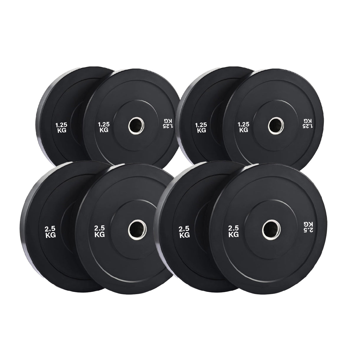 Set of black Olympic bumper plates