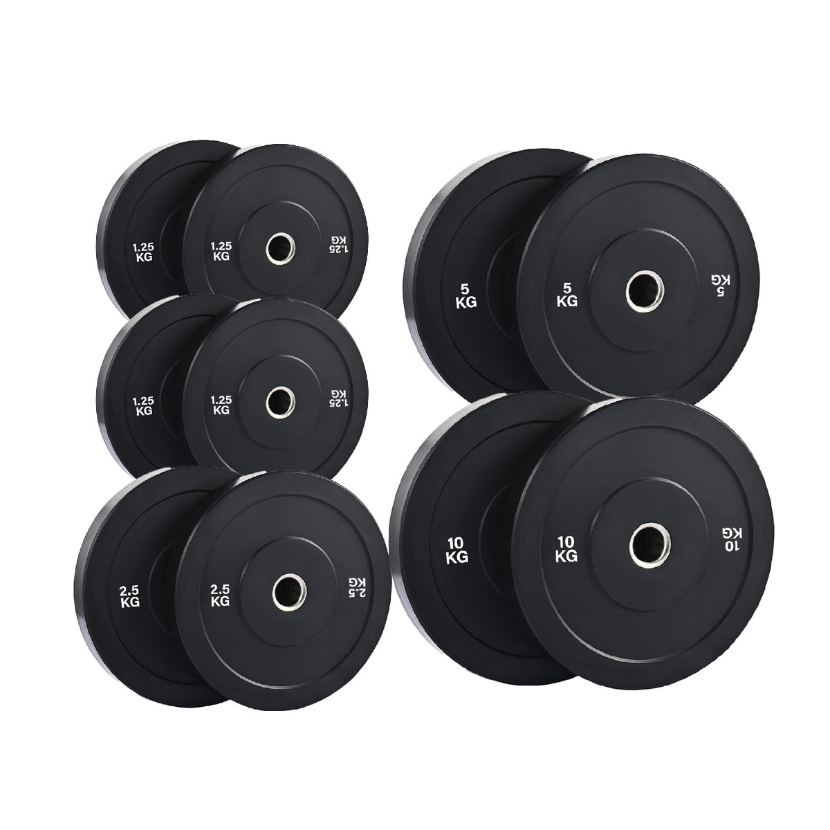 Set of black Olympic bumper plates