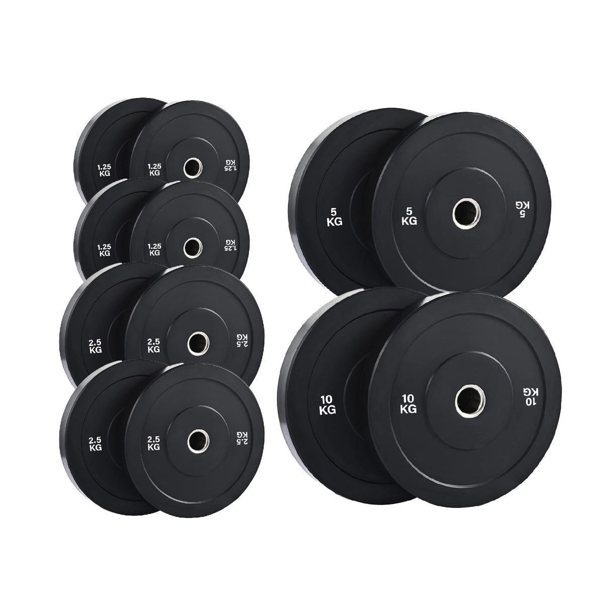 Set of black Olympic bumper plates