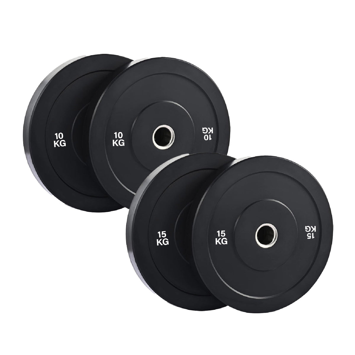 Set of black Olympic bumper plates