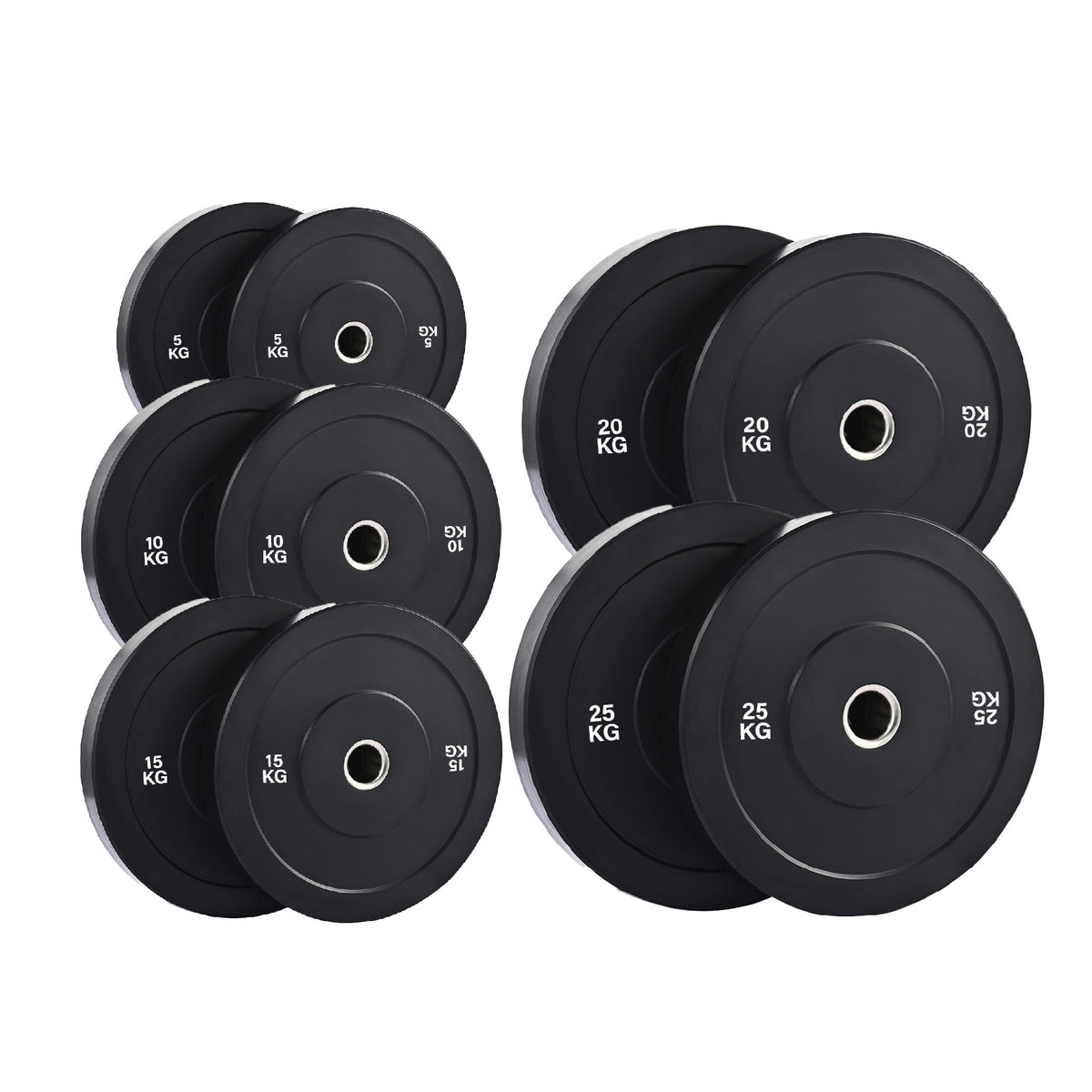 Set of black Olympic bumper plates