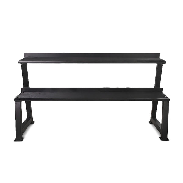 Two-tier kettlebell storage rack