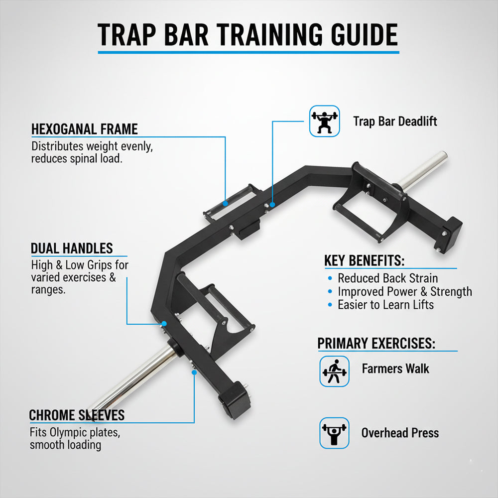 Open trap bar training diagram